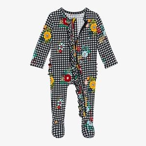 Posh Peanut Louisa Ruffled Zippered Footie